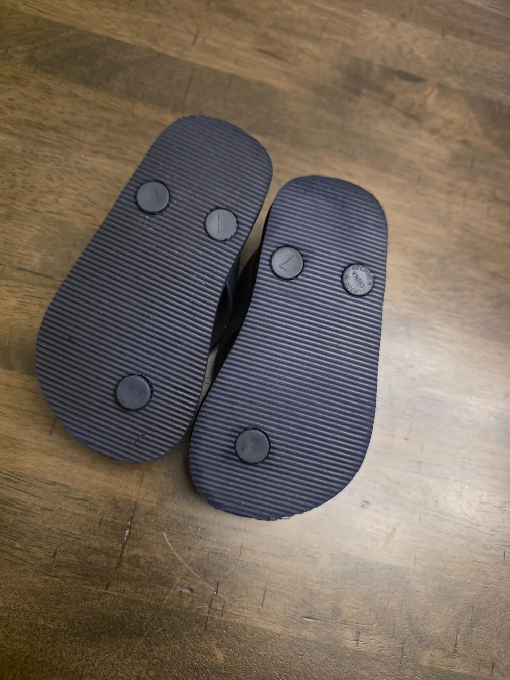 Toddler Old Navy Black Strap Kids Flip Flops with Blue, Yellow & Orange Wave